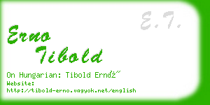 erno tibold business card